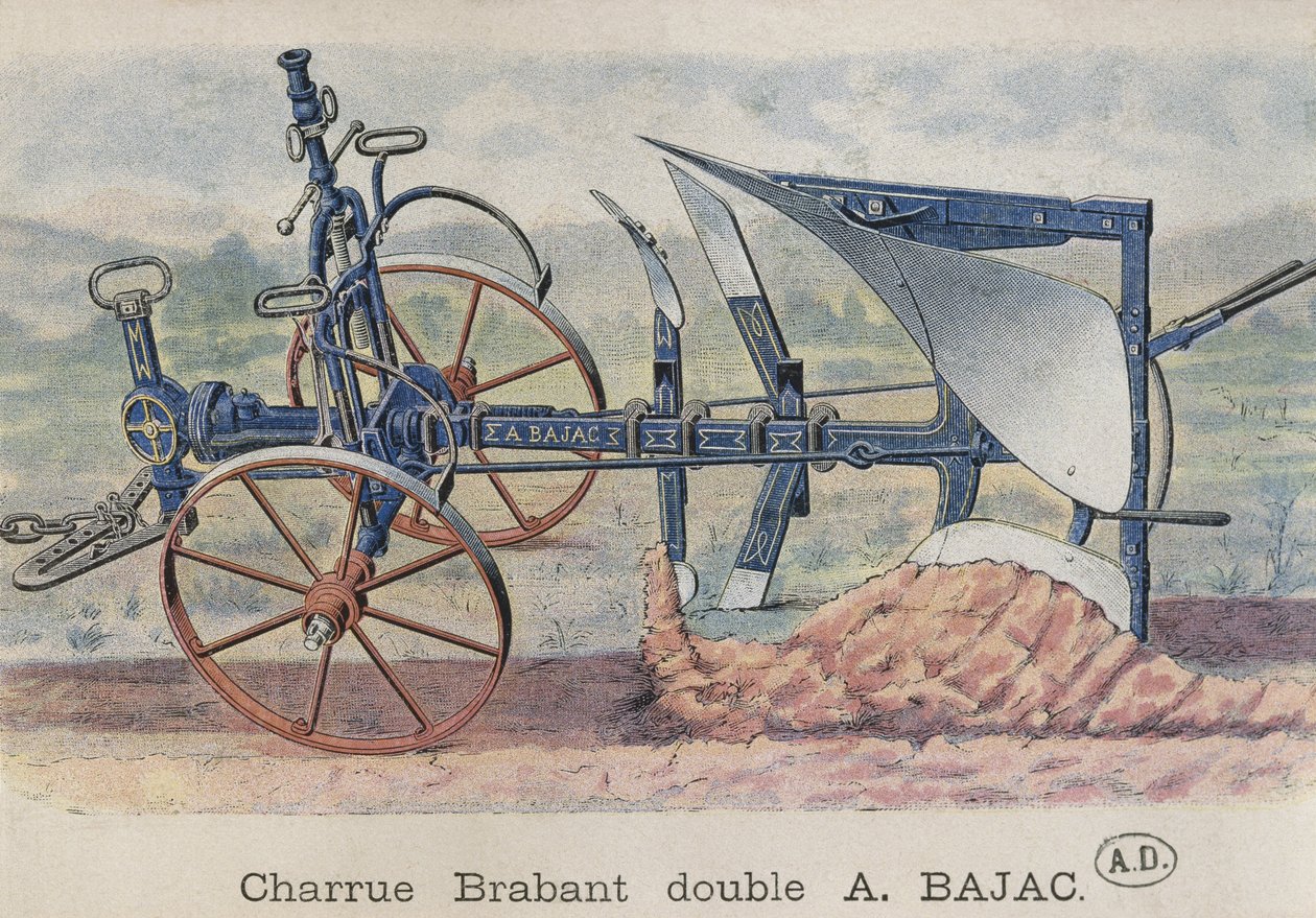 Kettős eke Brabant, amelyet Antoine Bajac talált fel, 1900 körül alkotó: French School