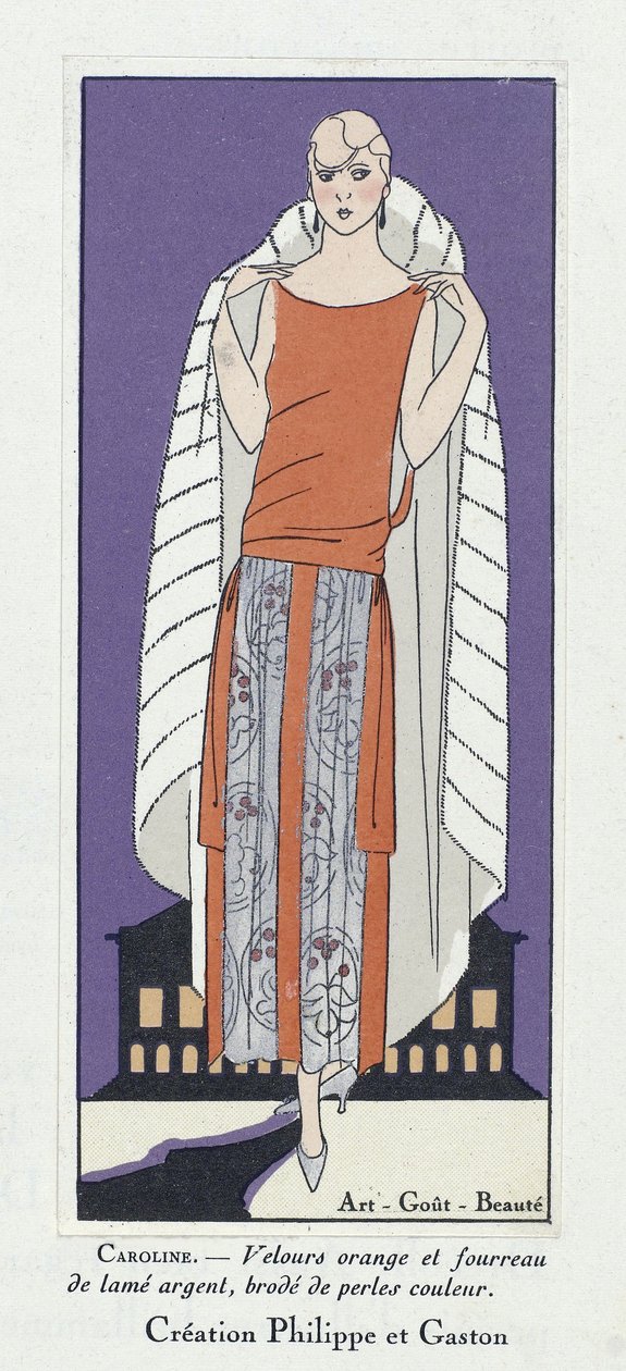 "Caroline" ruhaterv, Art-Gout-Beaute, pub. 1920-as évek (színes litográfia) alkotó: French School