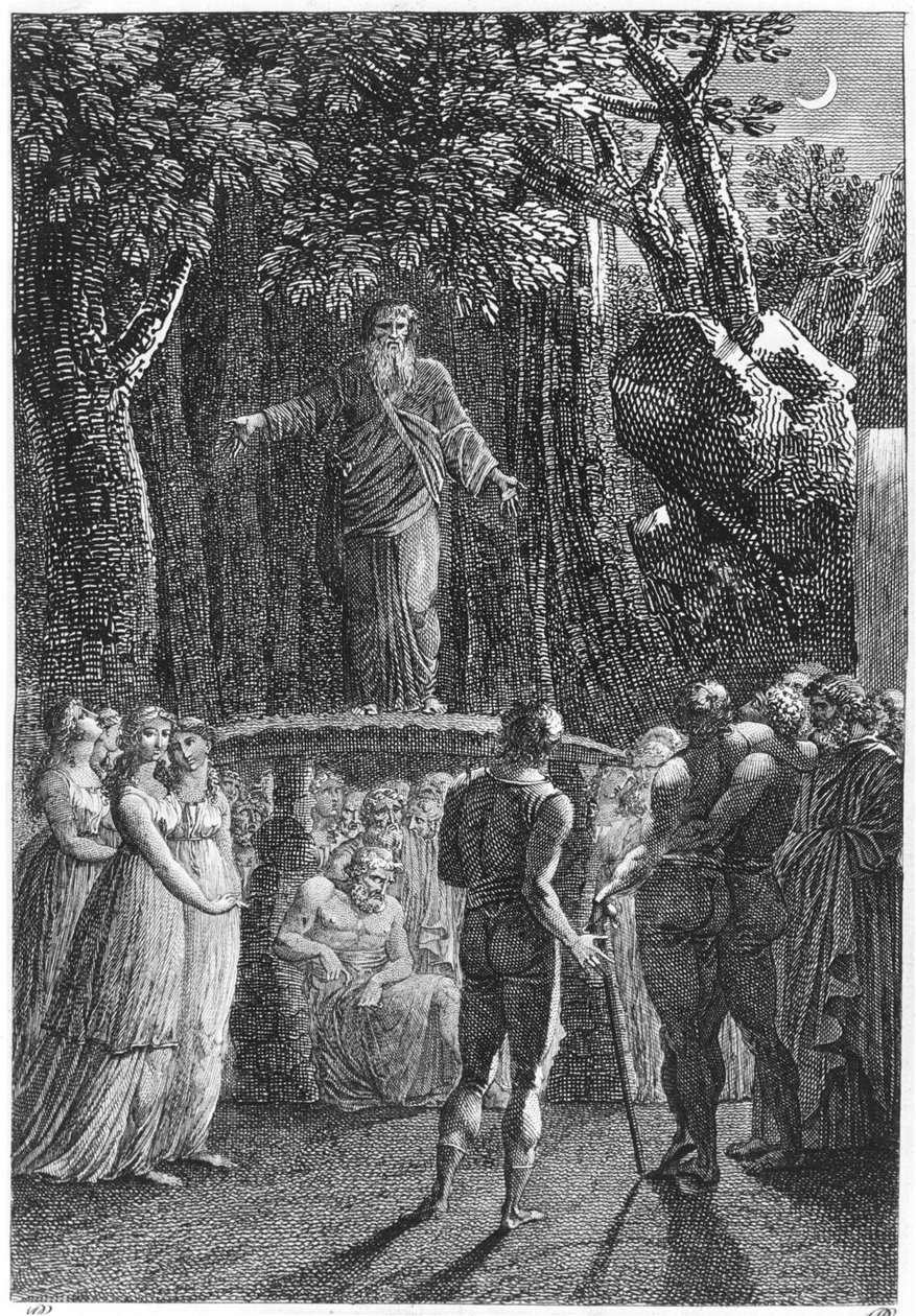 Druidák Bretagne-ban, Jacques Cambry, Párizs, Voyage dans le Finistere illusztrációja, 1801. alkotó: French School
