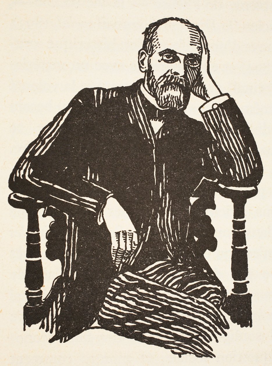 Durkheim, Boris Mestchersky (†1957) másolata, illusztráció a Histoire de la Nation Francaise, Sciences, I. és II. kötetből, Gabriel Hanotaux (1853-1944), 1924 alkotó: French School
