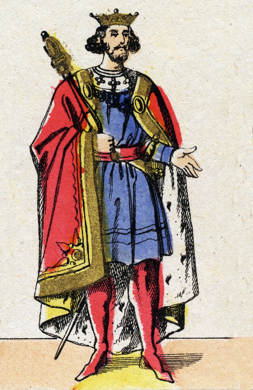 A Capetians-dinasztia: I. Henrik (1009-1060), a frankok királyának portréja 1031-től 1060-ig. Epinális képalkotás a 19. század végéről. Magángyűjtemény. alkotó: French School