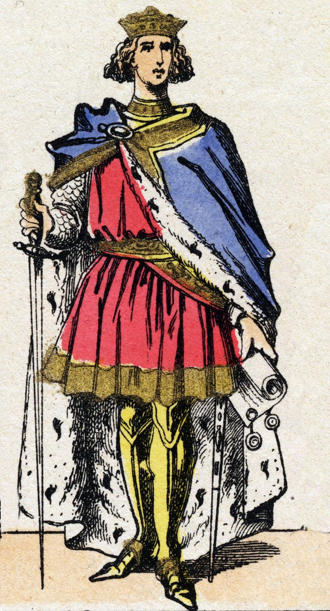 Kapetusok dinasztiája: Hardi (1245-1285), a frankok királya 1270 és 1285 között III. Fülöp portréja. Epinális képalkotás a 19. század végéről. Magángyűjtemény. alkotó: French School