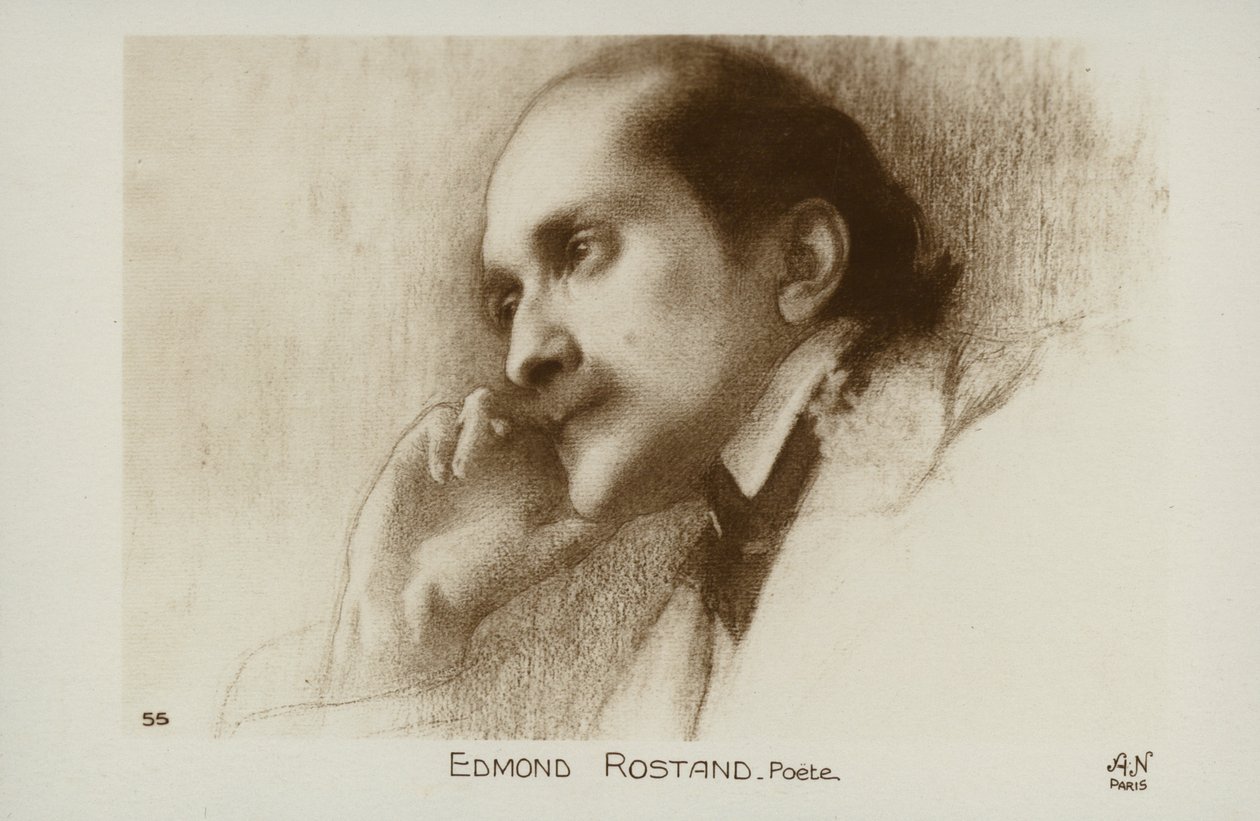 Edmond Rostand (1868-1918), francia költő és drámaíró (litho) alkotó: French School
