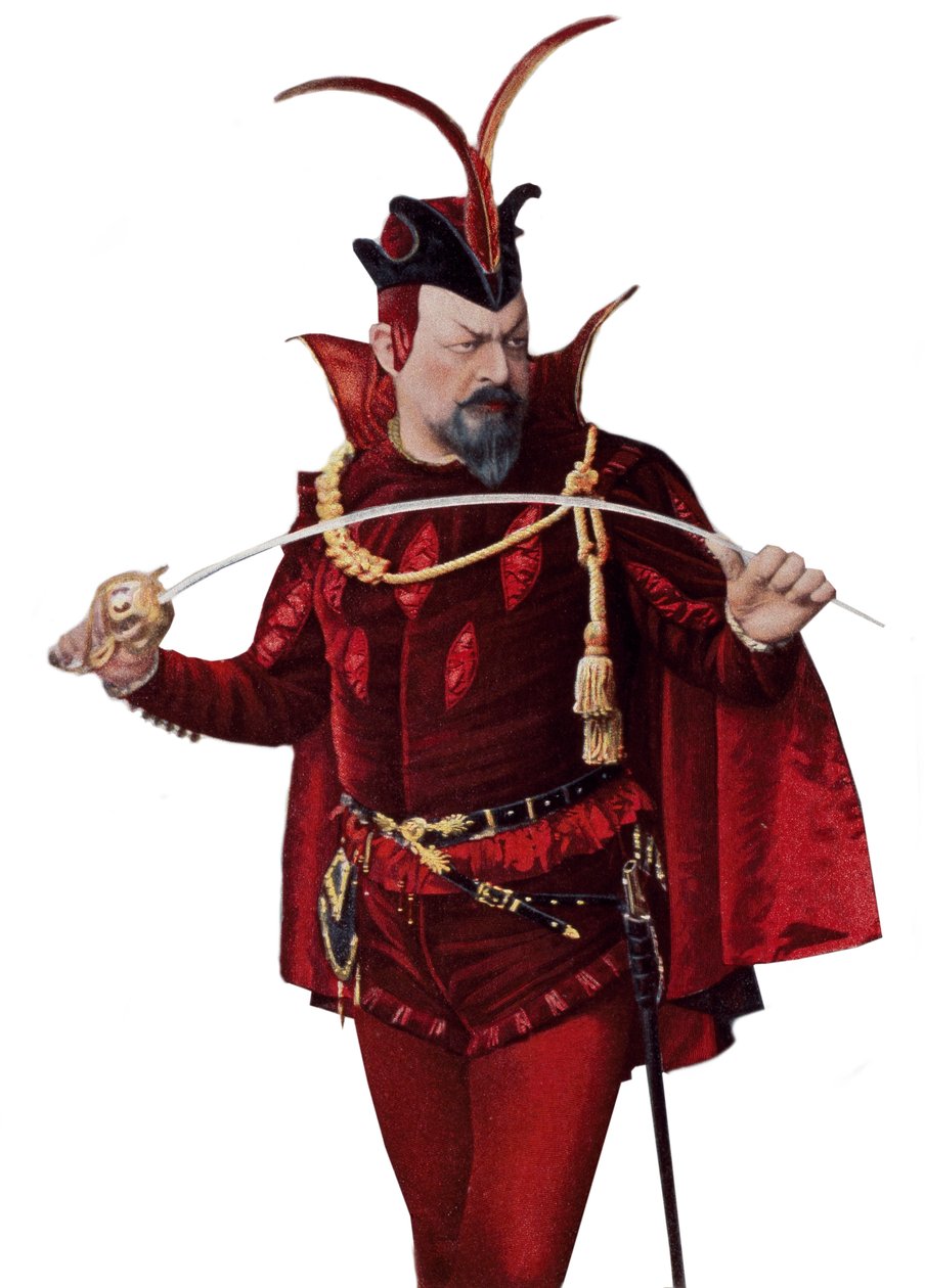 Edouard de Reszke Mephistopheles szerepében - Edouard de Reszke (1853-1917) Mephistopheles (Mephisto) szerepében a „Faust””” című filmben - „A Színházban” 1905.09.01-től alkotó: French School