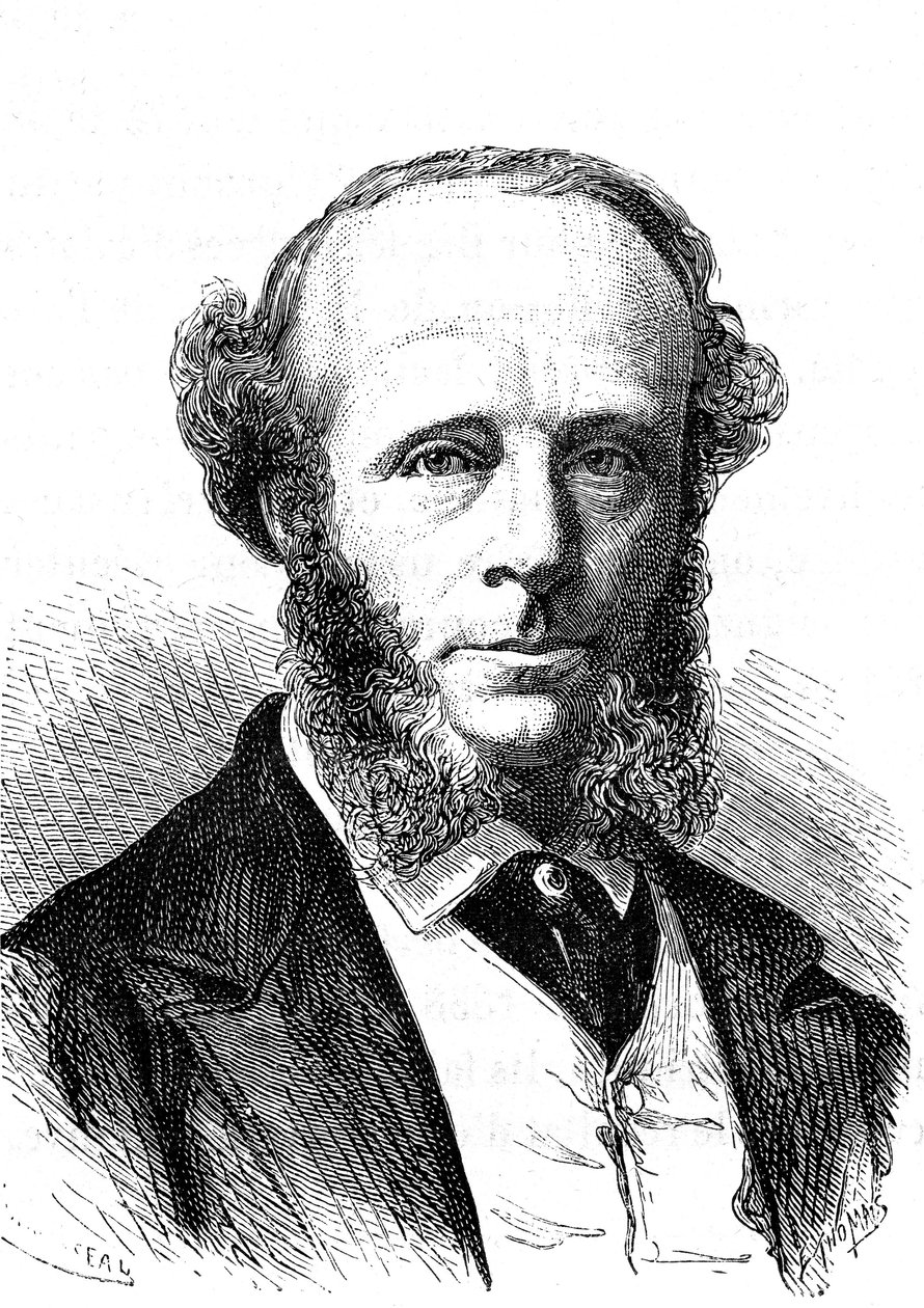 Edward Orange Wildman WITEHOUSE (1816-1890), angol villamosmérnök a transzatlanti távírókábelen. Metszet 1868 alkotó: French School