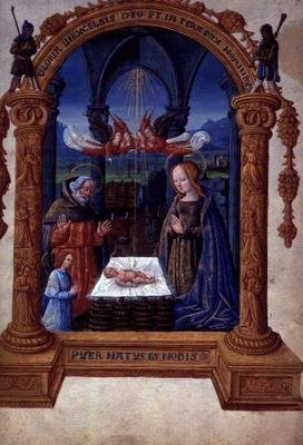 Egerton 940 f.9 A születés, a Kincsből (Hét hittétel), Jean de Meung (vellum) alkotó: French School