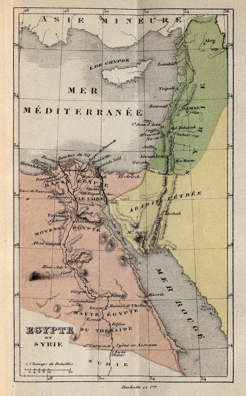 Egyiptom és Szíria a 19. században – Victor Duruy (1811-1894) „Histoire de France” című metszete – 1882 alkotó: French School