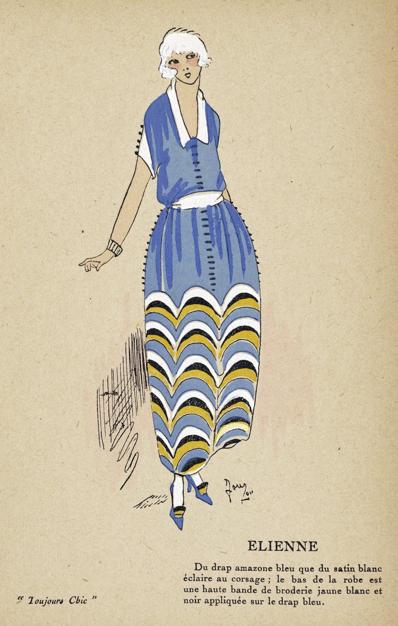Elienne, a Toujours Chic, kiad. 1921-22 (sablonnyomat) alkotó: French School