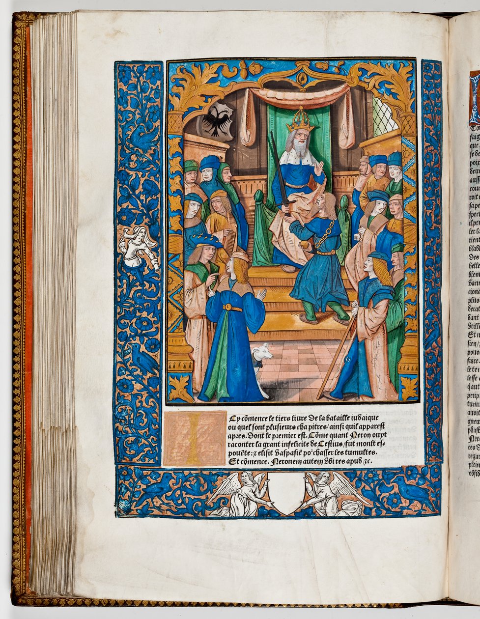Néró császár megrémült a júdeai hírtől, i.sz. 67 (kézzel színezett nyomat) alkotó: French School