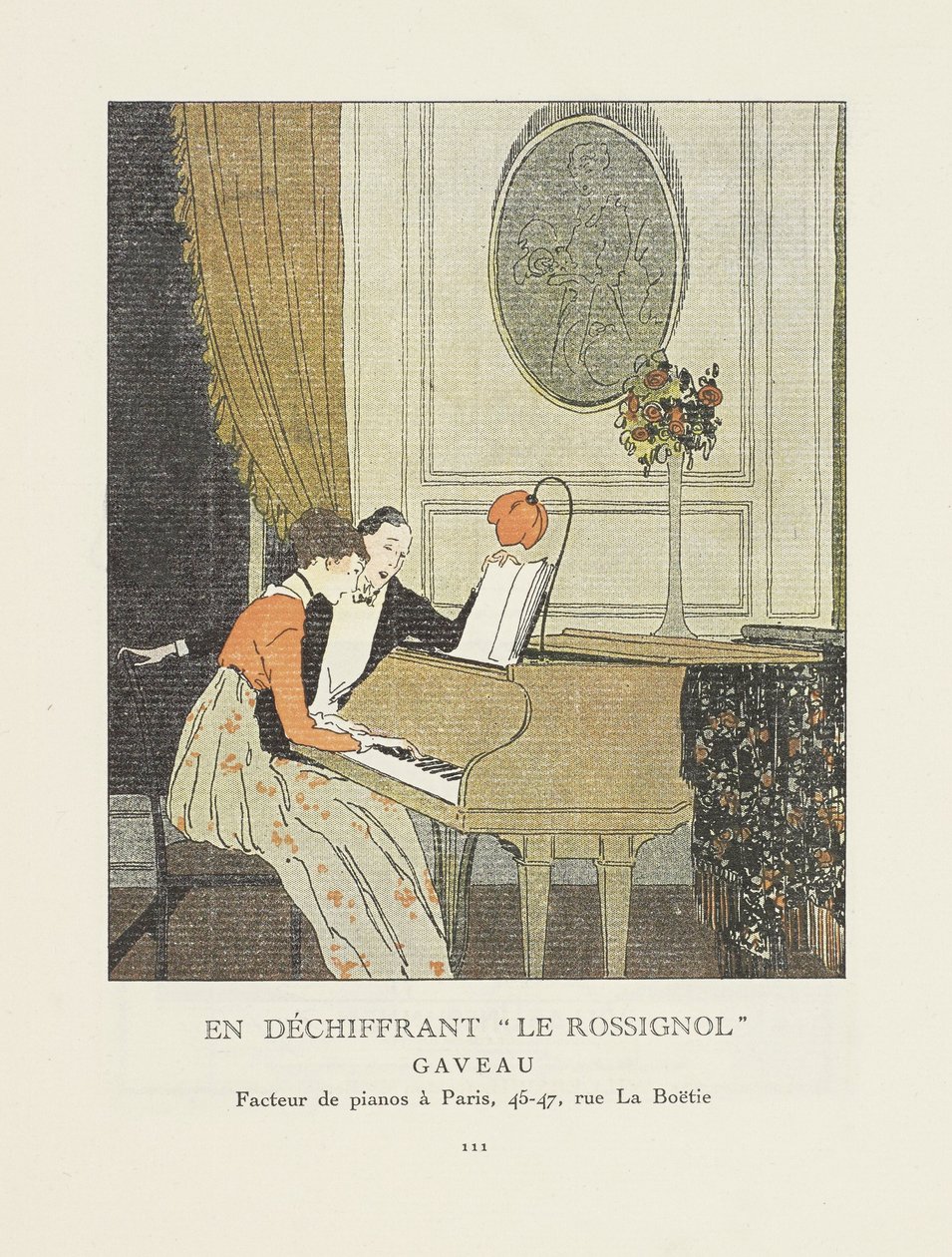 "A "Le Rossignol" megfejtése" hirdetés a La Gazette du Bon Ton sörözőből. 1914 alkotó: French School