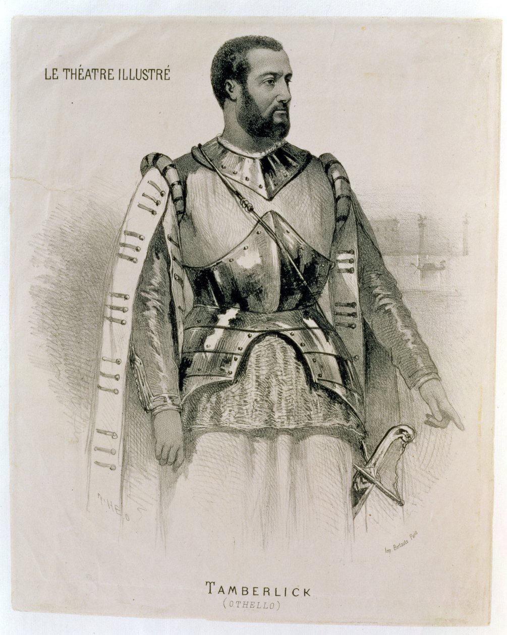 Enrico Tamberlick Othello szerepében, az Illusztrált Színházból alkotó: French School