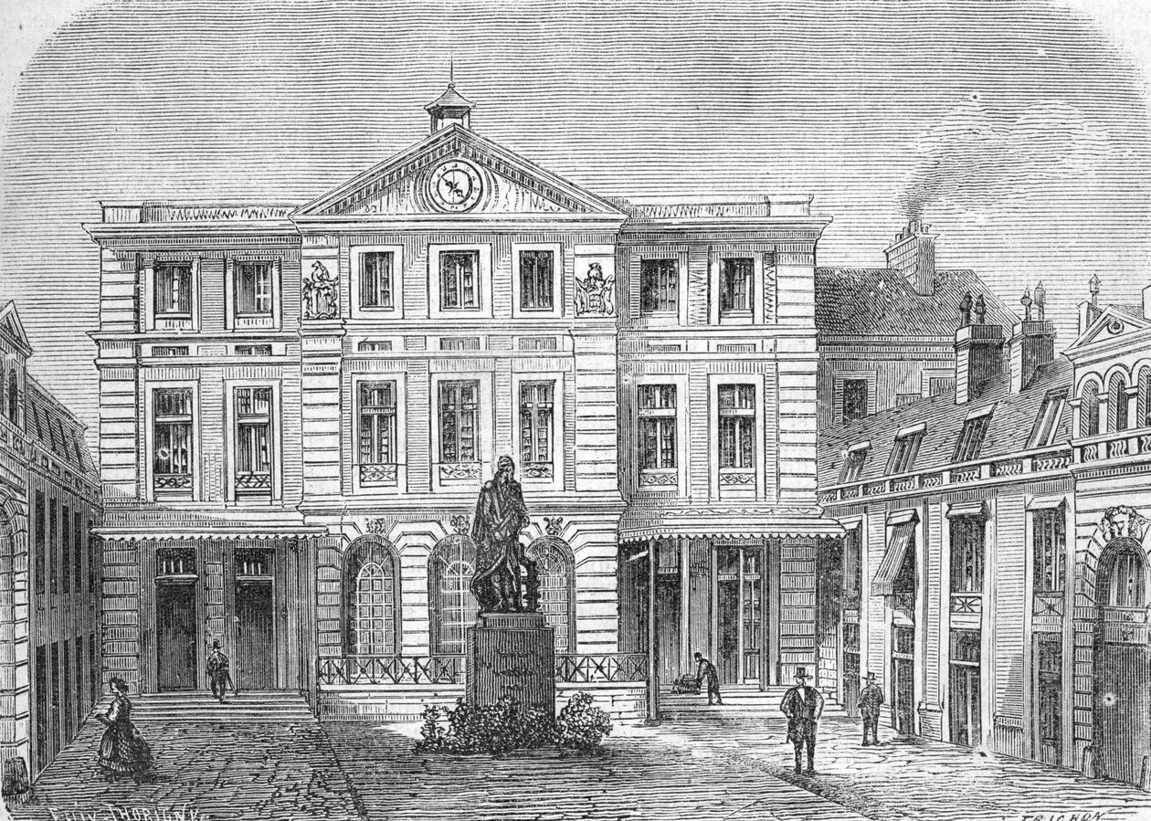Az Imperiale Imperial Imprimerie bejárati udvara, majd a Hotel de Rohanban telepedett le - (metszet) 1864 alkotó: French School