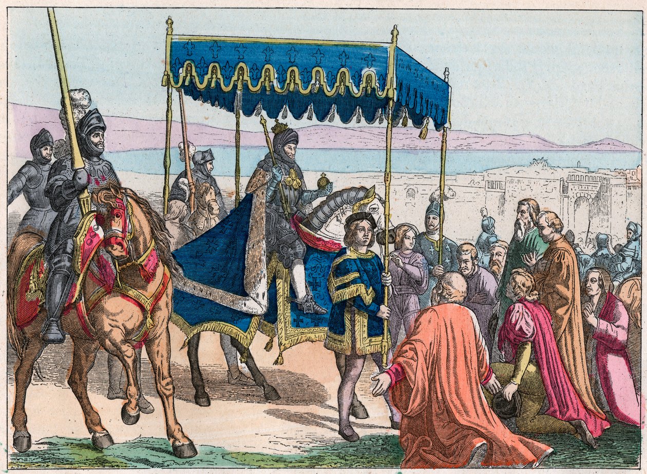 VIII. Károly (1470-1498) bejárata Nápolyban alkotó: French School