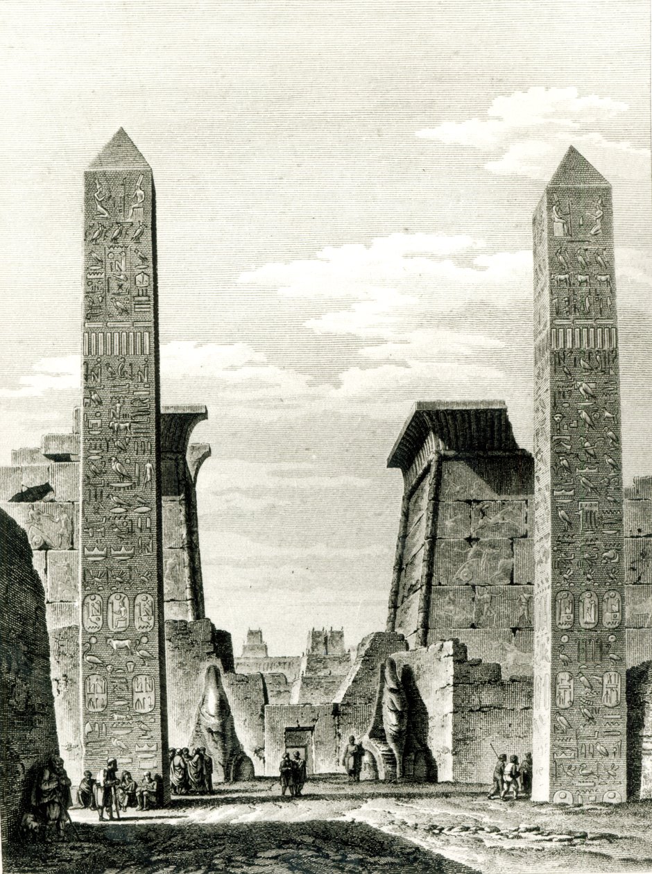 Dominique Vivant Denon (1747-1825) bejárata a luxori templomba, Alsó- és Felső-Egyiptom útjáról alkotó: French School