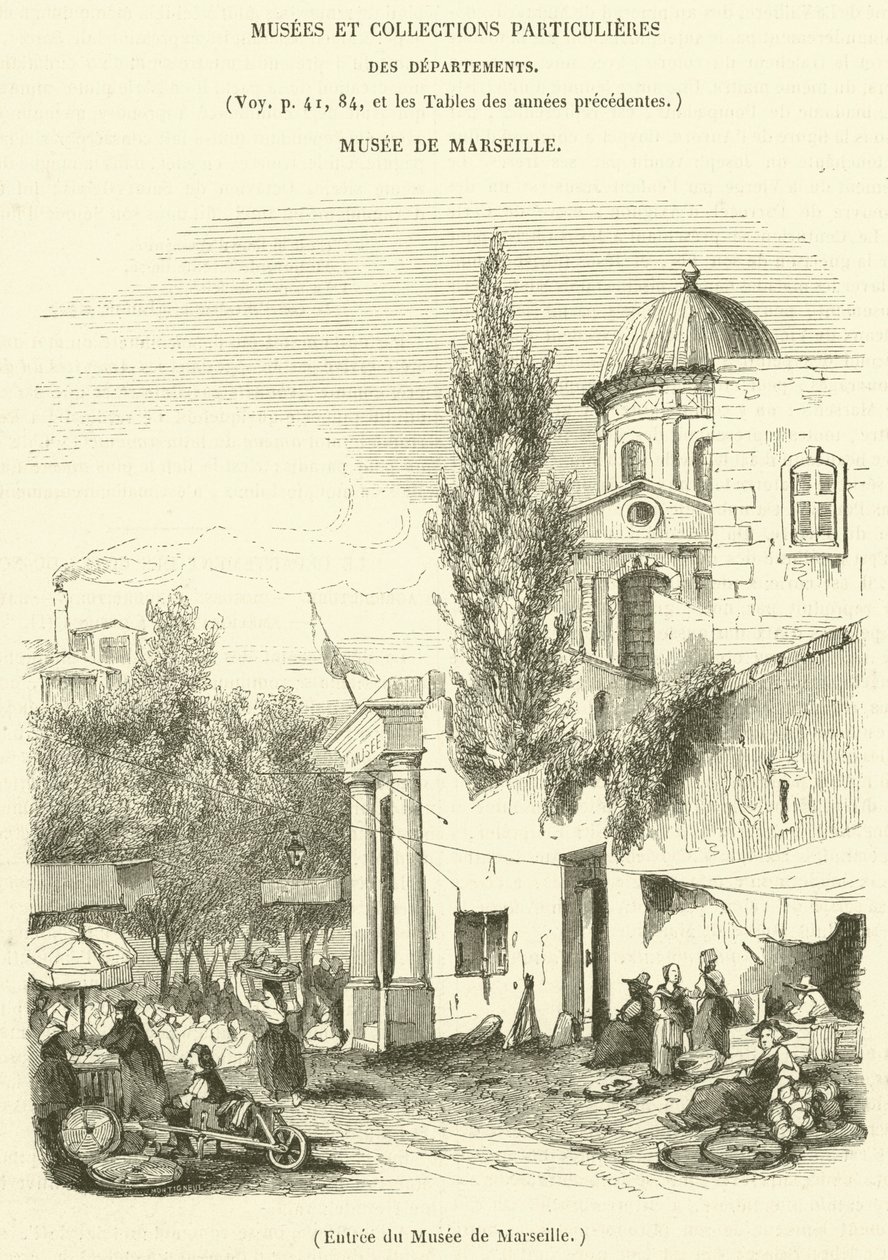 A Marseille-i Múzeum bejárata (metszet) alkotó: French School