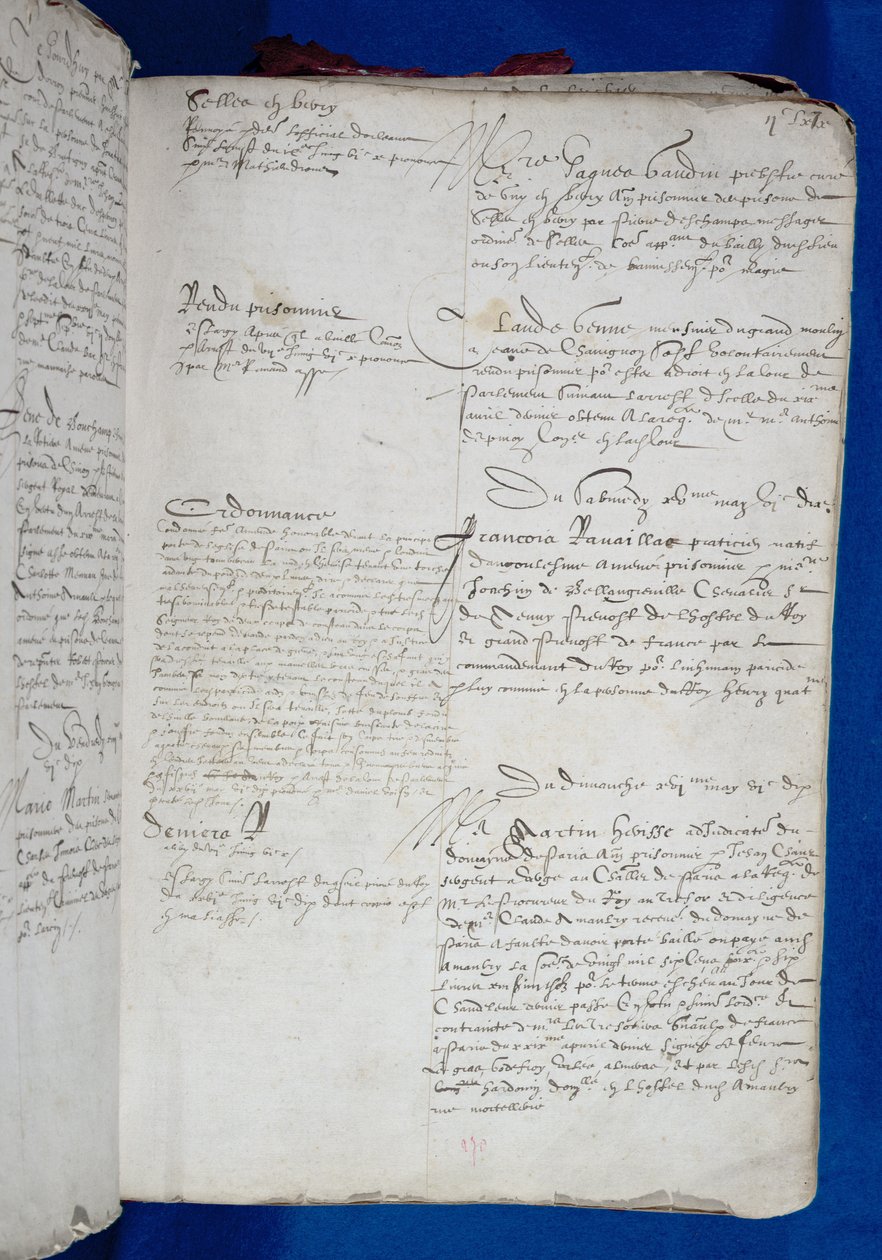 Bejegyzés a Francois Ravaillac Grand Chatelet börtön-nyilvántartásába, 1610 alkotó: French School