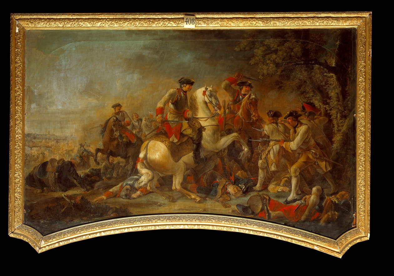 A Poroszország és Anglia közötti hétéves háború (1756-1763) epizódja. A francia iskola névtelen festménye. 18. századi Chantilly, Conde múzeum alkotó: French School