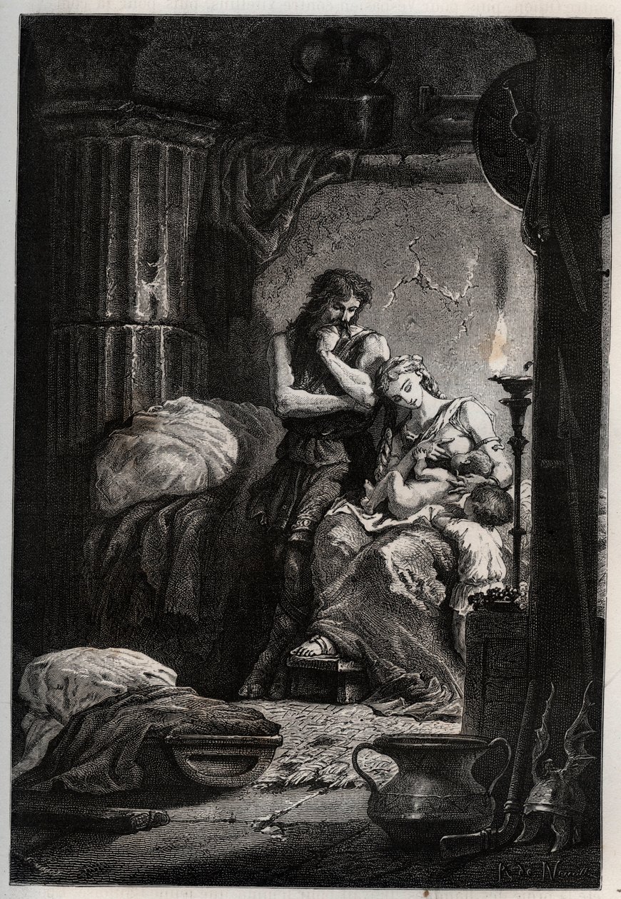 Eponine és férje, Julius Sabinus (meghalt i.sz. 78-ban) titkoltan egy barlangban éltek, hogy megszökjenek a Vespasius-császár elől (9-79) - Sabinus és felesége, Eponine, egy barlangban elrejtve - metszet a „” L