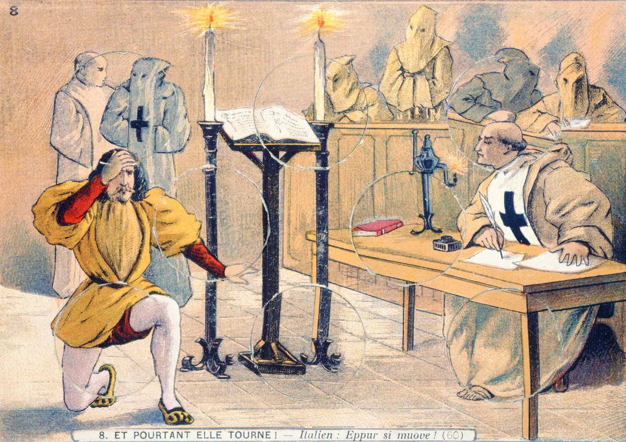 Mégis mozog, Galileo Galilei (1564-1642) pere 1633-ban alkotó: French School