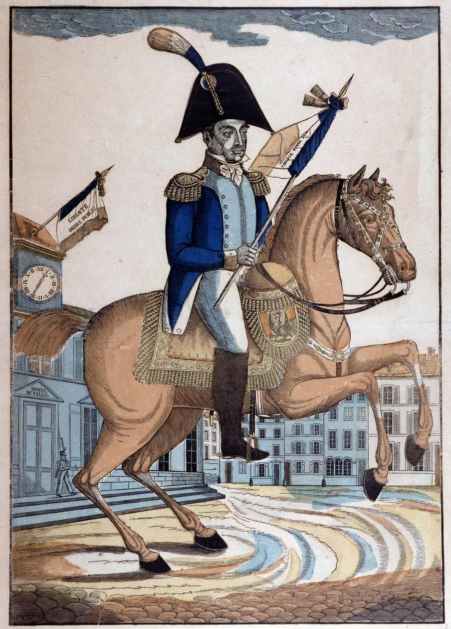 Marie Joseph Gilbert tábornok, Motie Motier lovas portréja, Lafayette márki (1757-1834) (La Fayette), a francia nemzeti gárda főparancsnoka alkotó: French School