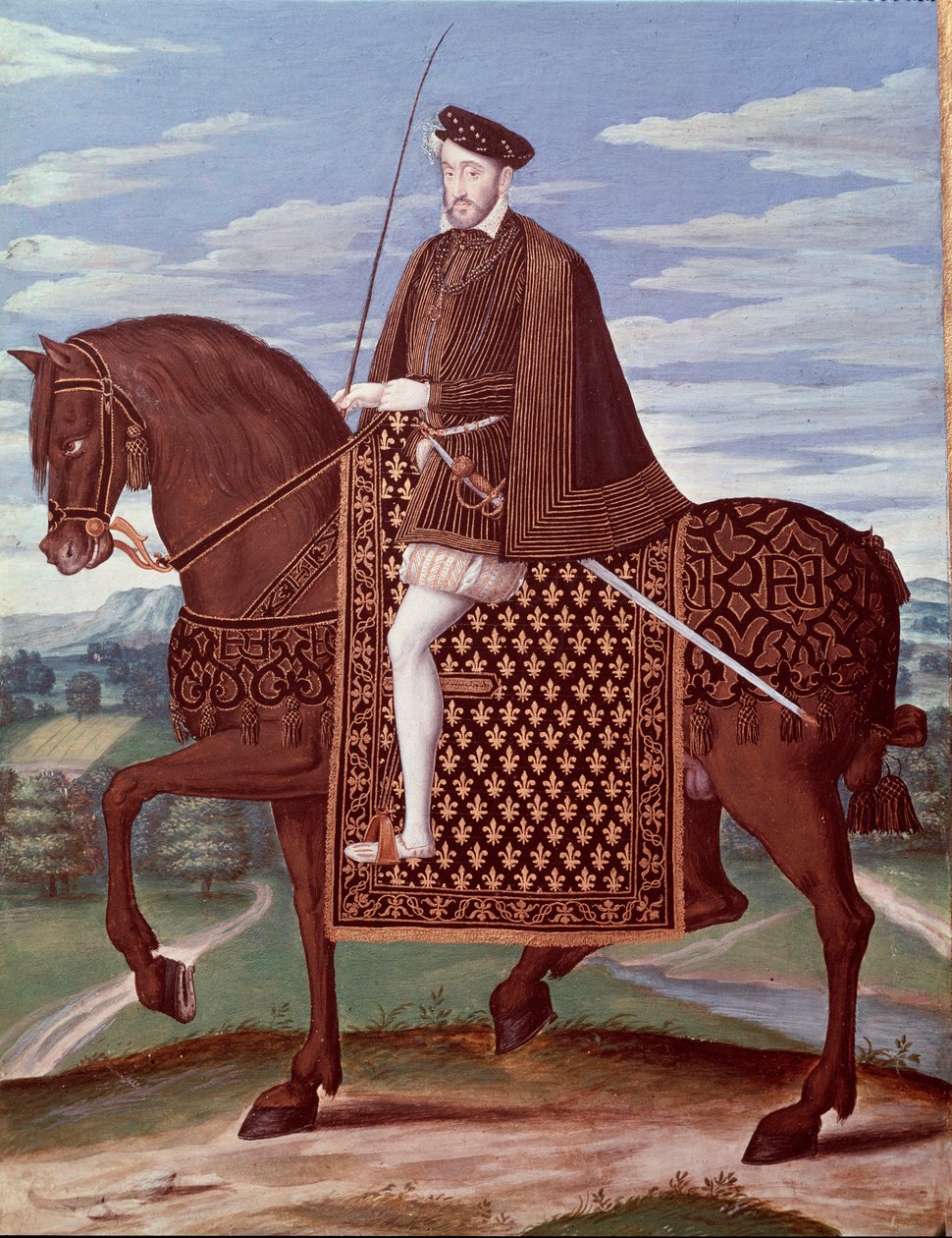 Henrik (1519-1559) francia király lovas portréja (II. Henrik francia király portréja) Anonymous festmény alkotó: French School