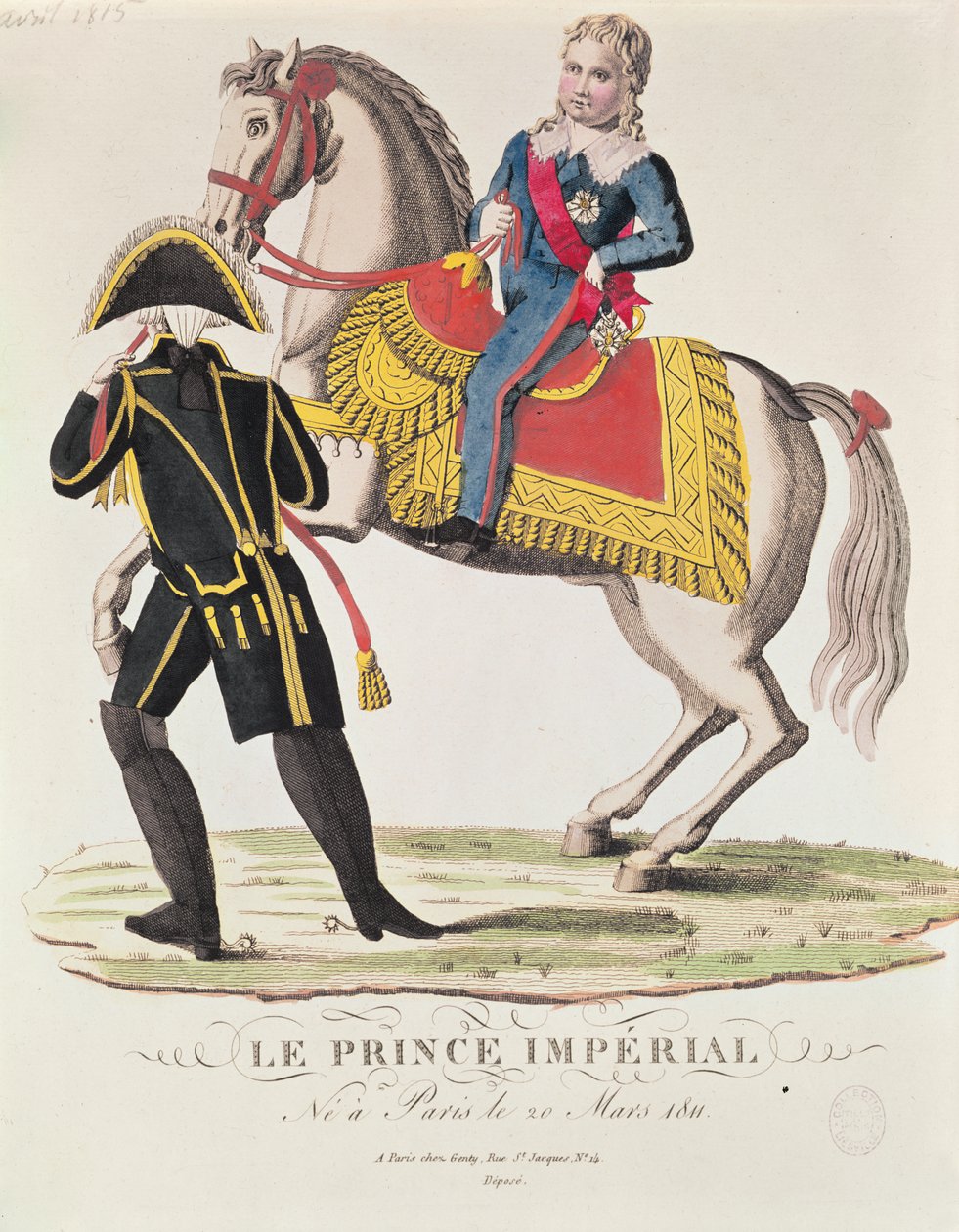 II. Napóleon (1811-32) római király lovas portréja, 1815. április alkotó: French School