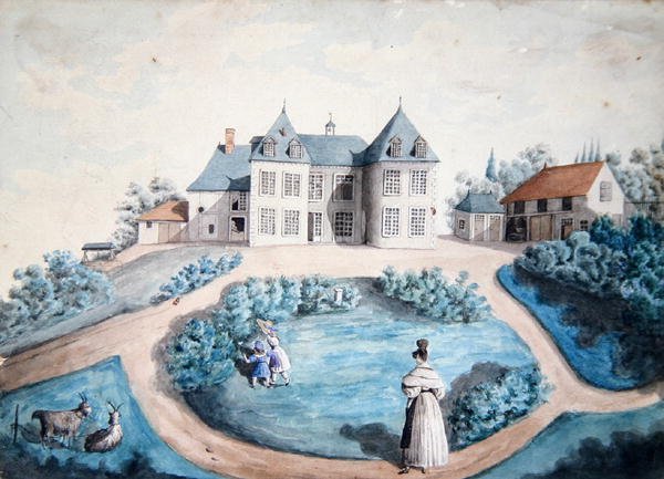Honore Balzac (1799-1850) regénye, a Lys dans la Vallee felidézése (akvarell papíron) alkotó: French School