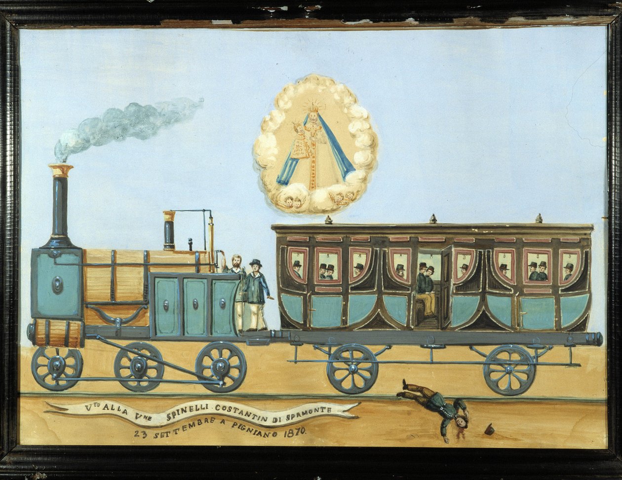Ex-voto valakinek, aki leesett a vonatról – Notre-Dame de Laghet alkotó: French School