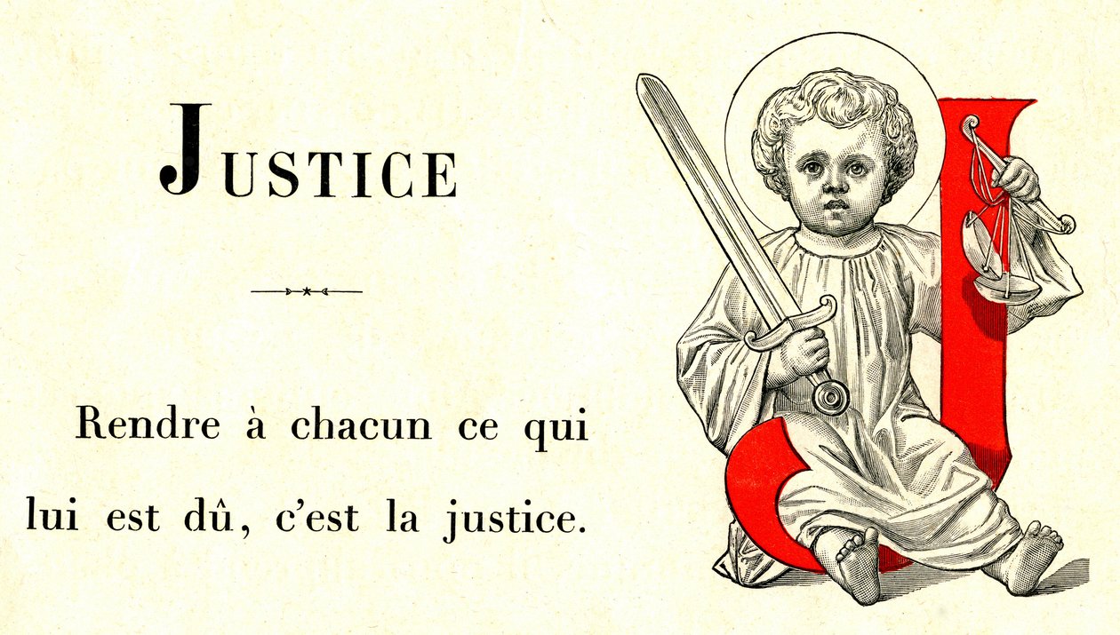 Részlet a Gyermek Jézus ábécéjéből, Alfred Mame a Tours kiadása alkotó: French School