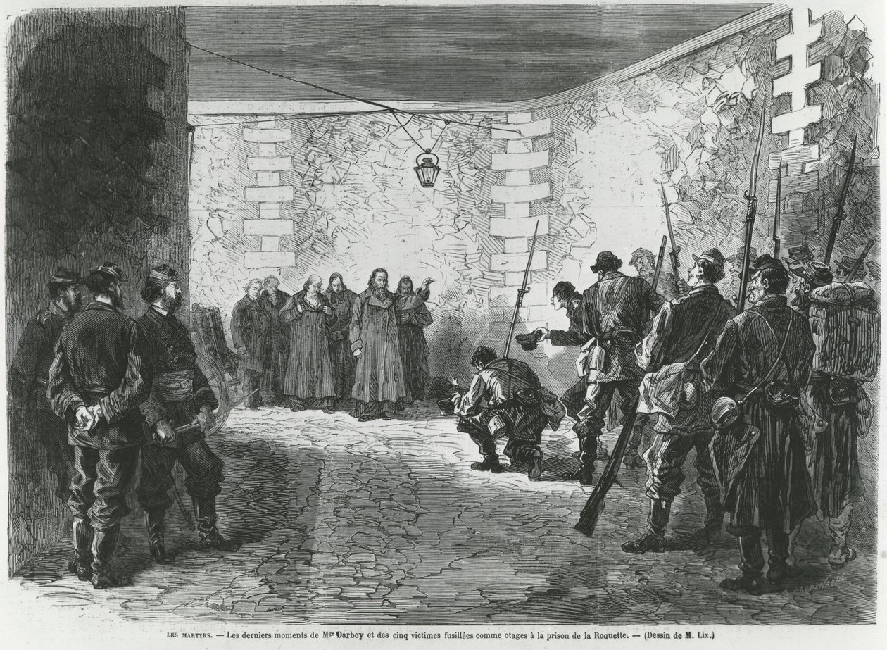 Georges Darboy kivégzése, 1871. március 24. (metszet) alkotó: French School