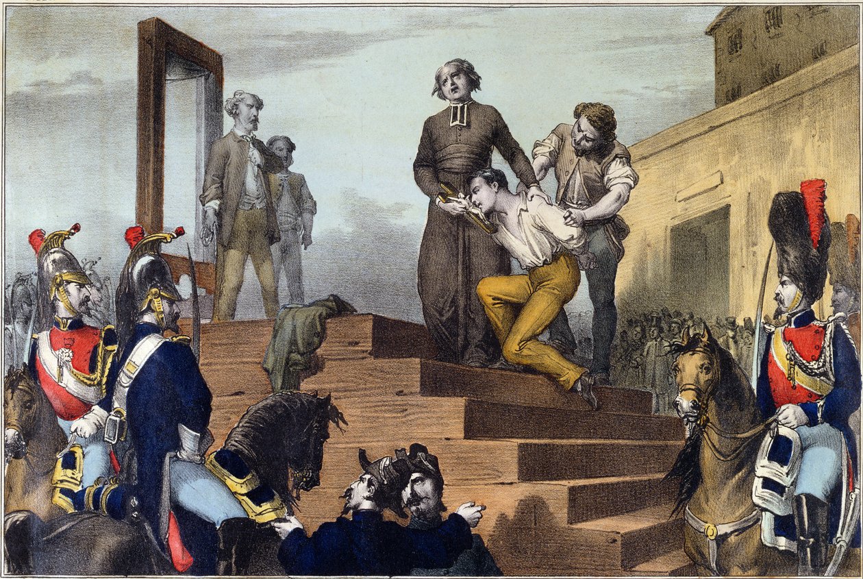 Jean-Baptiste Troppmann (1848-1970) kivégzése 1870. január 19., 1870 körül alkotó: French School