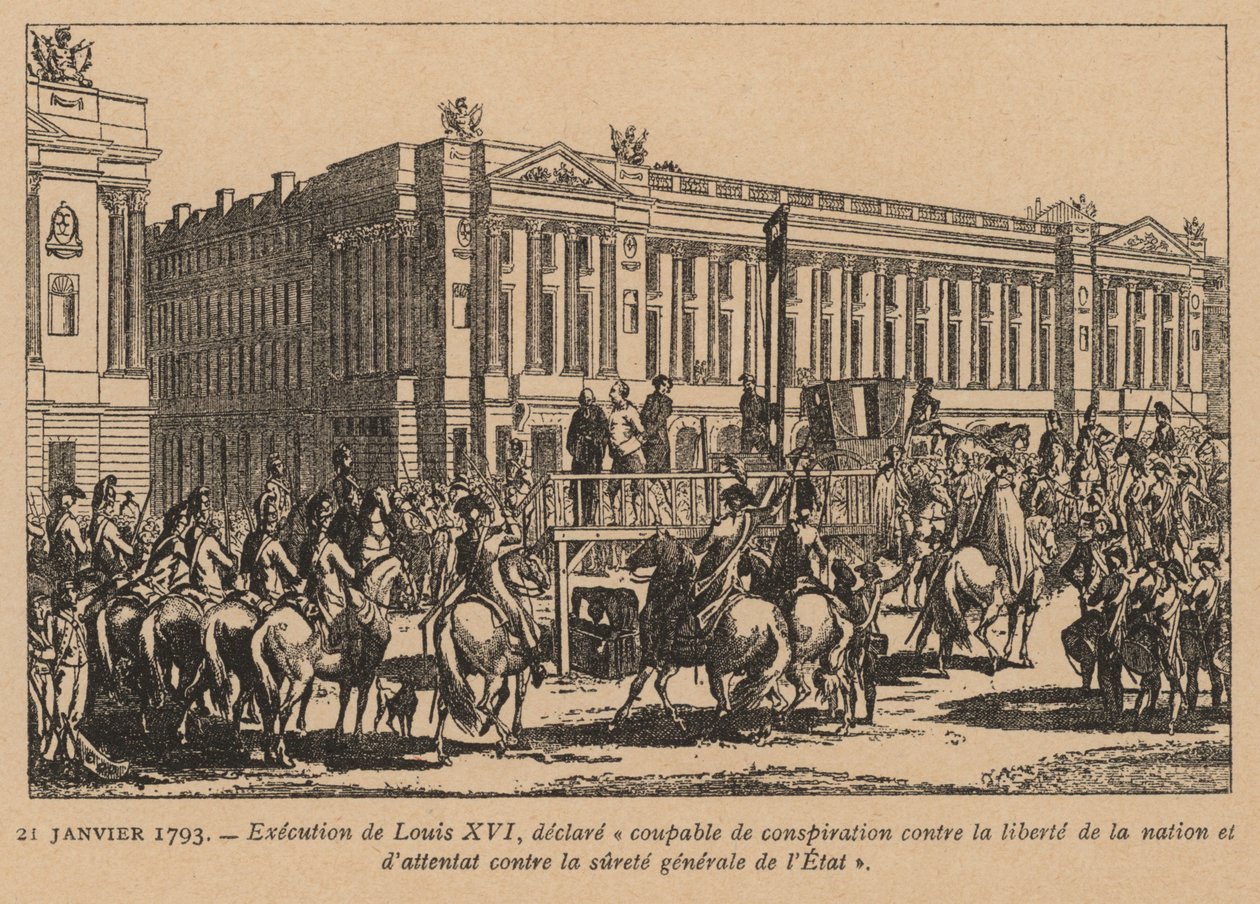 XVI. Lajos francia király kivégzése, Párizs, francia forradalom, 1793. január 21. (metszet) alkotó: French School