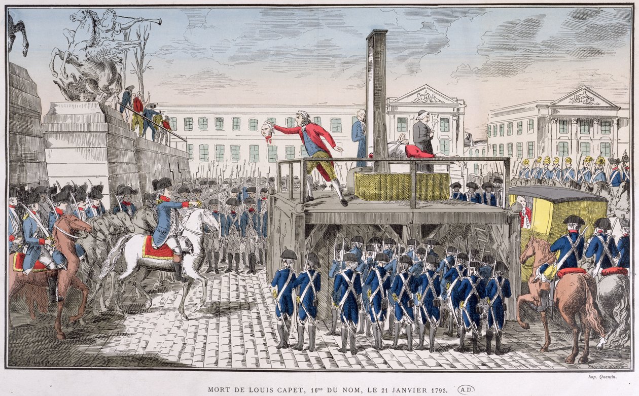 XVI. Lajos (1754-93) kivégzése 1793. január 21 alkotó: French School
