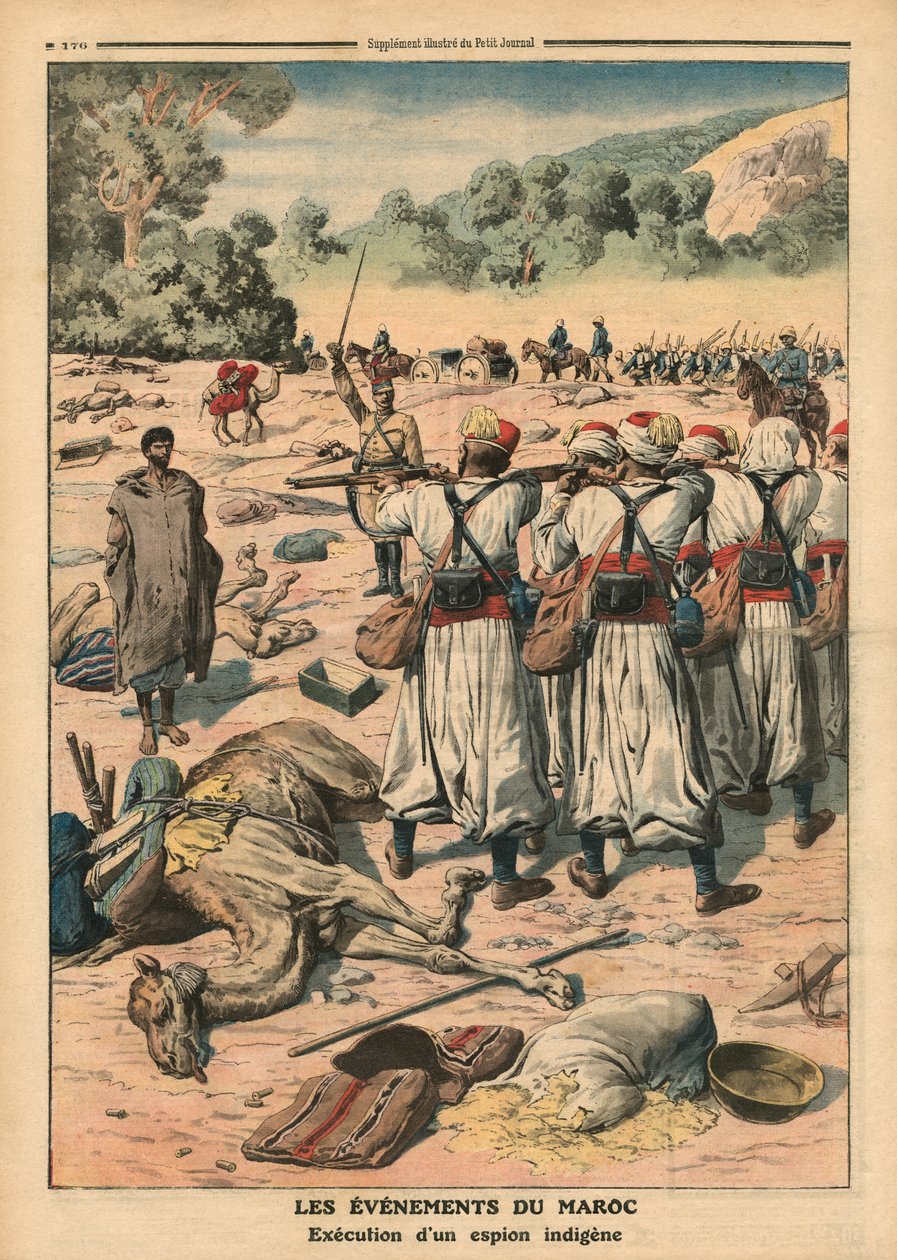 Egy marokkói kém kivégzése, illusztráció a „Le Petit Journal” című folyóiratból, kiegészítő illusztráció, 1911. május 28. alkotó: French School