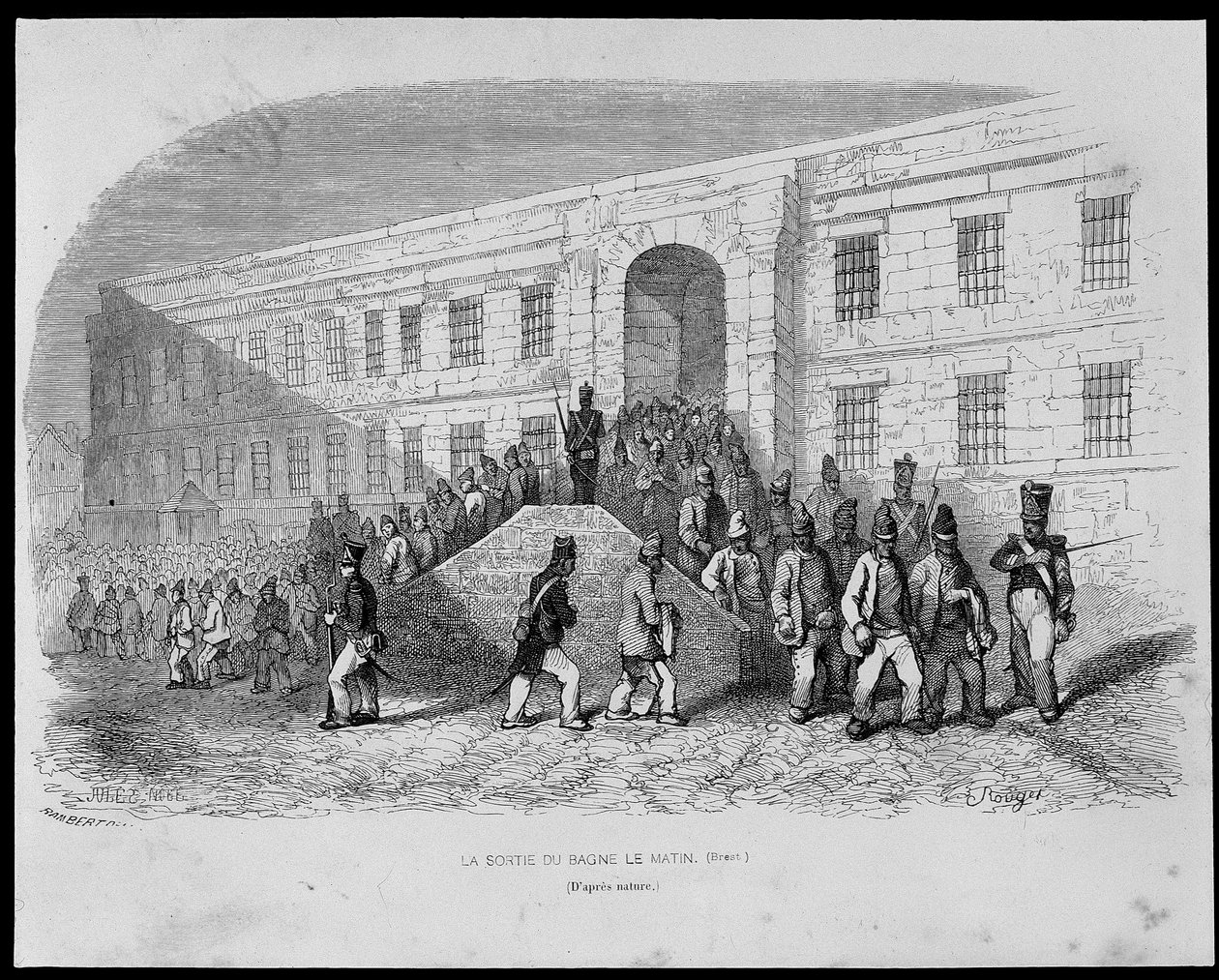 Reggeli kilépés a bresti börtönből – a Les Bagnes-ben: történelem, típusok, erkölcsök, rejtély, Maurice Alhoy és Gustave Havard alkotó: French School