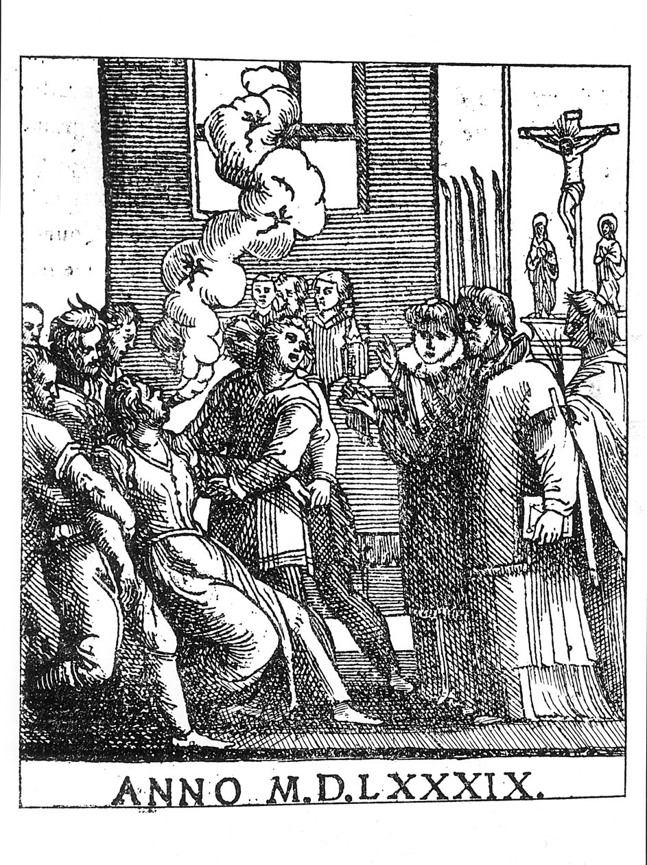Ördögűző jelenet 1589-ben alkotó: French School