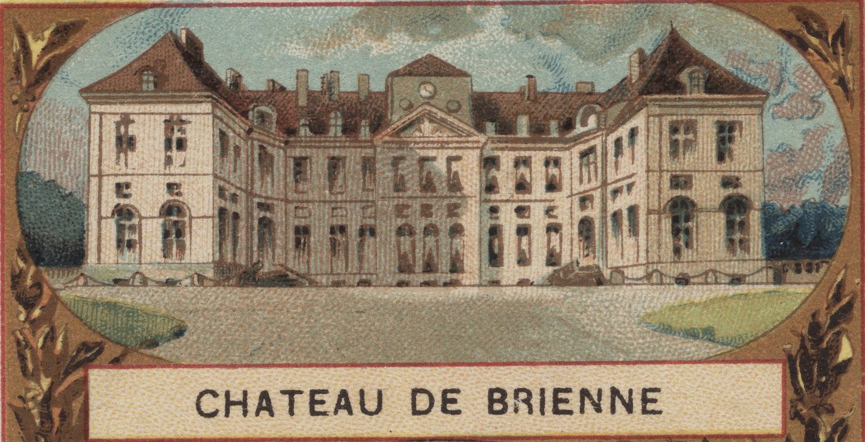 A Chateau de Brienne le Chateau (Brienne-le-Chateau) külső képe az Aube-ban (10). A 19. század végének kromolitográfiája alkotó: French School