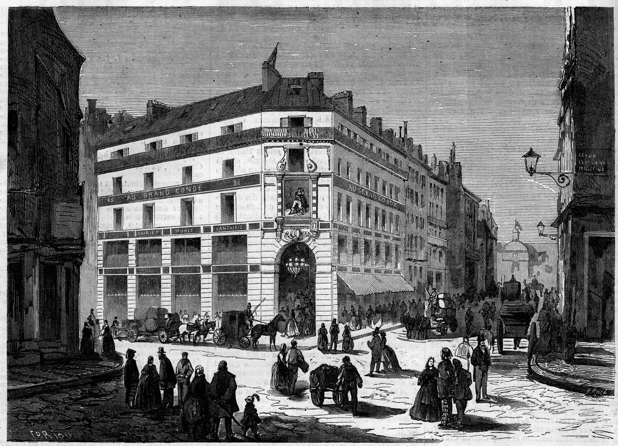 A párizsi Grand Conde új üzleteinek külső képe, április 8-án avatták fel alkotó: French School