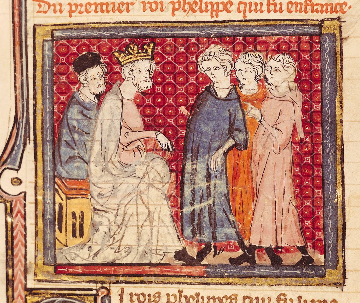 F.204v I. Fülöp király (1053-1108), Franciaország nagy krónikái, 1375-79 alkotó: French School
