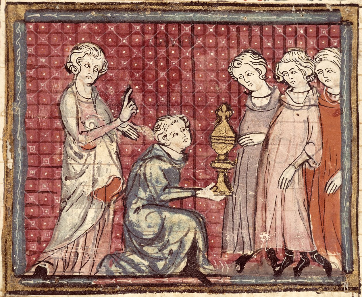 F.29r A királyság felosztása Clotaire I. halála miatt (497-561), a Grandes Chroniques de France 1375-79. alkotó: French School