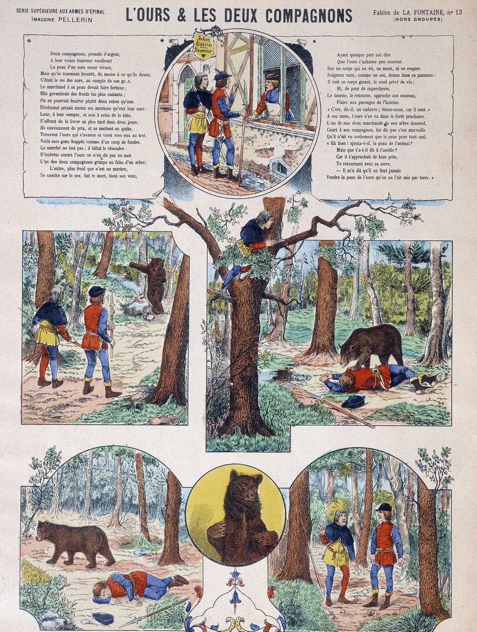 La Fontaine meséje: A medve és a két társ - Image d
