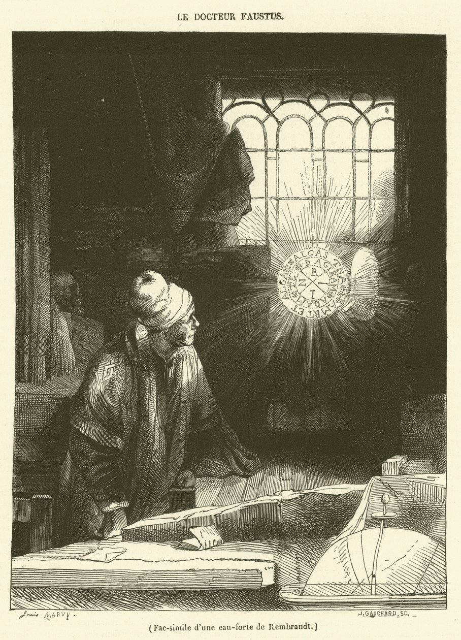 Rembrandt metszetének fakszimiléje alkotó: French School
