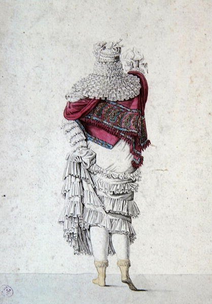 Divatkiegészítők, tányér a „Le Bon Genre”-ből, 1810 körül (színes gravírozás) alkotó: French School