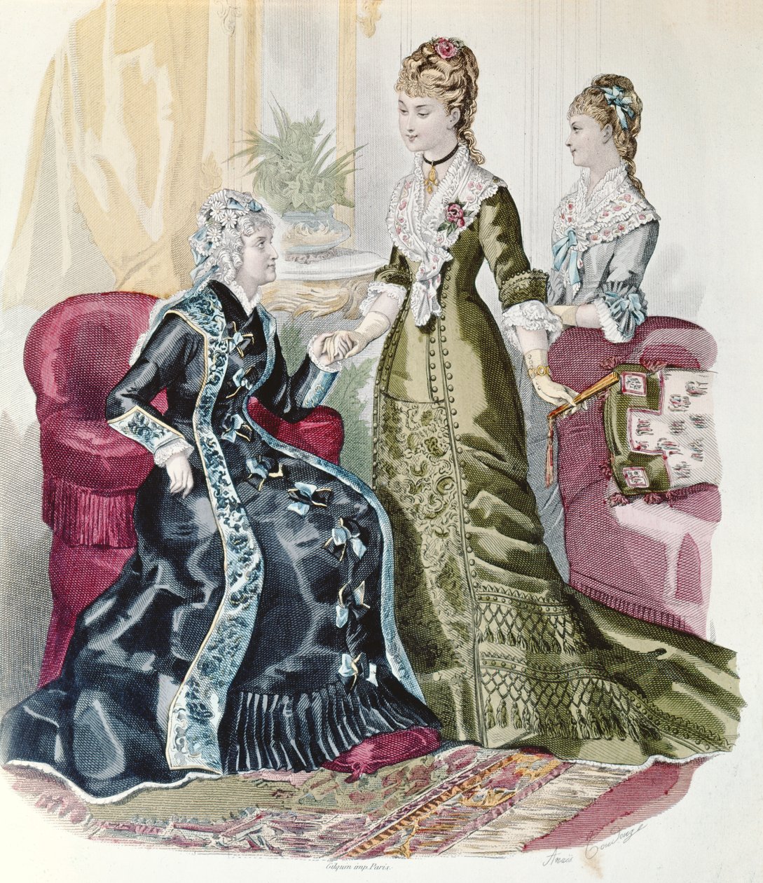 A Második Birodalom divatja, a La Mode Illustrée-től alkotó: French School