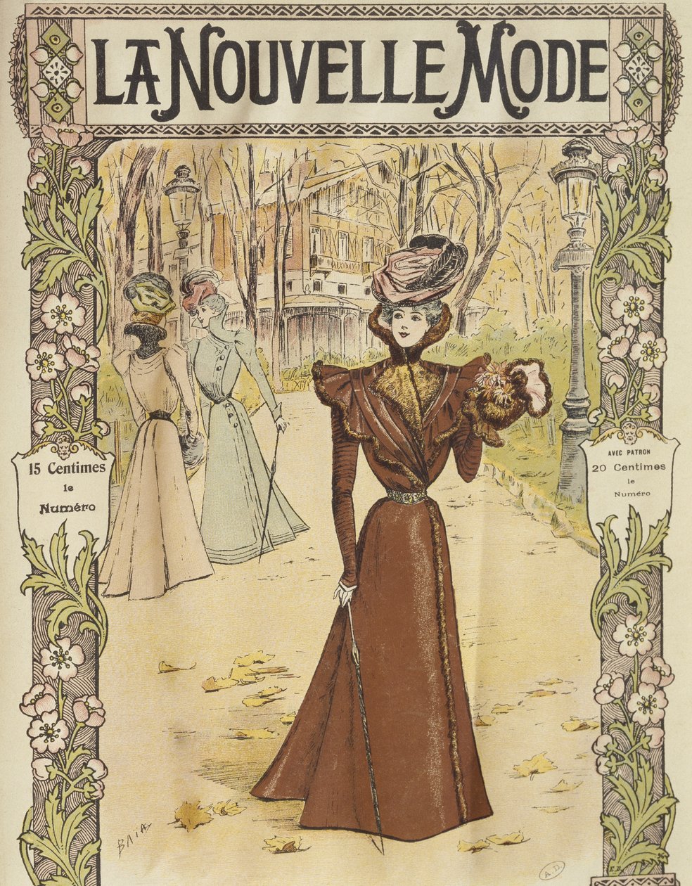 Divatlemez, borító illusztráció a La Nouvelle Mode-ból, 1897. december 12 alkotó: French School