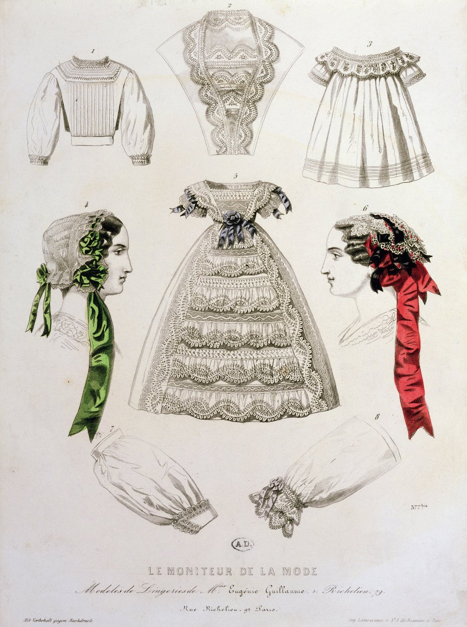 Divattányér a Le Moniteur de la Mode-tól, 1854 alkotó: French School