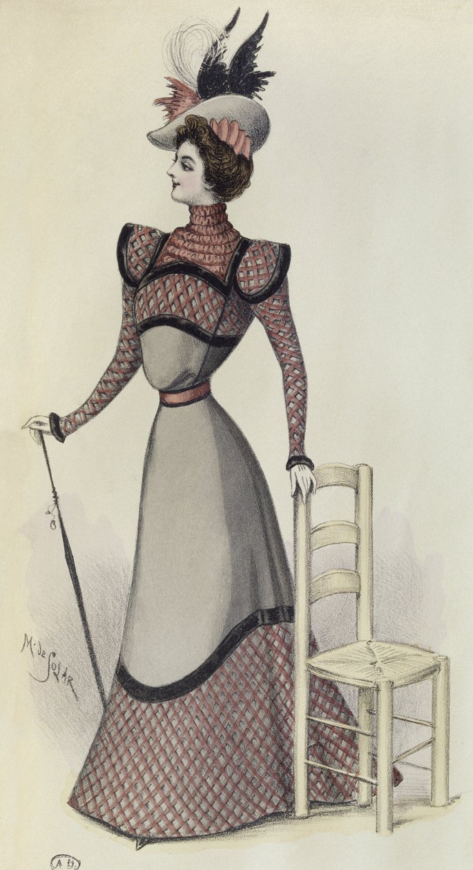 Divattányér, illusztráció a La Nouvelle Mode-ból, 1897 alkotó: French School