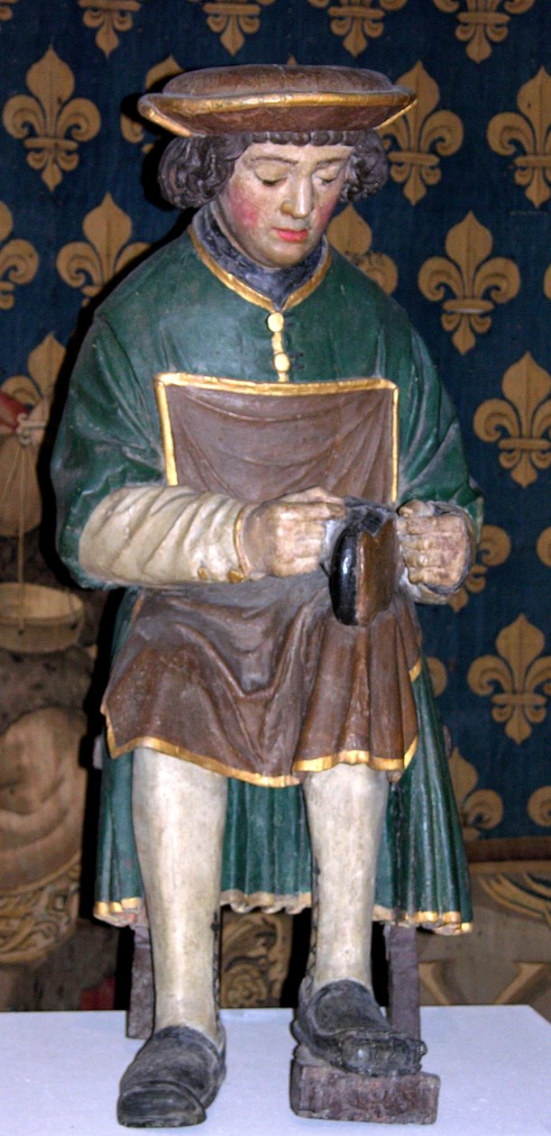 St. Crispin figurája (polikróm fa) alkotó: French School