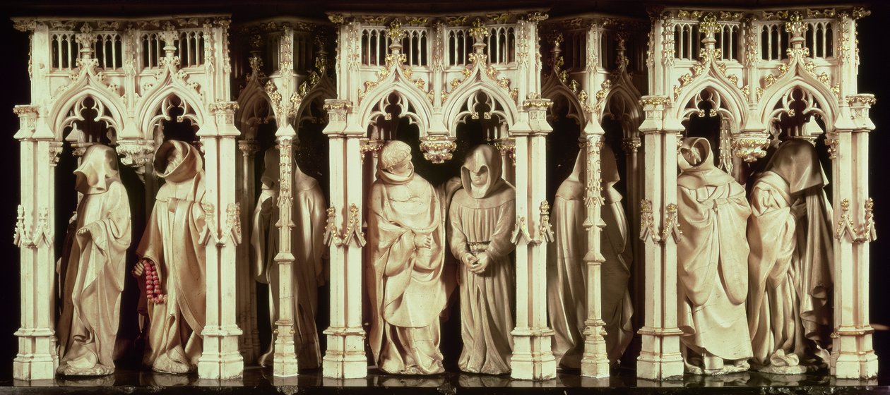 Szerzetesfigurák Merész Fülöp, Burgundia hercege (1342-1404) sírjából, Jean de Marville (ur. 1389), Claus Sluter (ur. 14056) és Claus de Werve (kb. 1380-1439), megrendelésre a kolostor számára o alkotó: French School