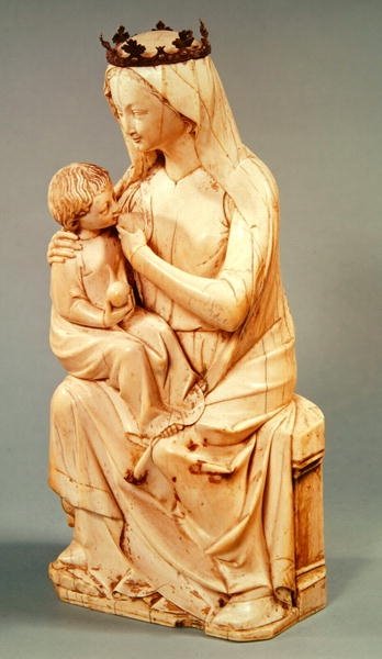 A csecsemő Krisztust szoptató Szűz figurája Lisieux-ból alkotó: French School